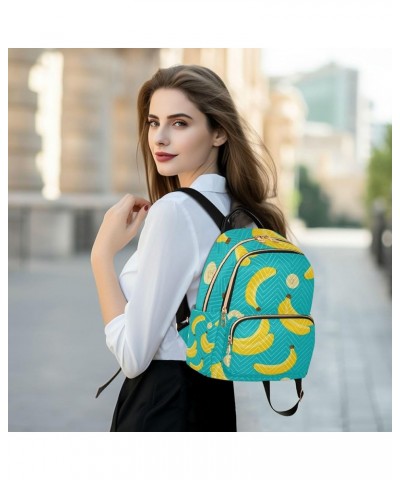 Yellow Banana Pattern Backpack for Women Shoulder Bag Lightweight Mini Backpack Casual Daypack Back Pack Small(11.41'' x 6.1'...