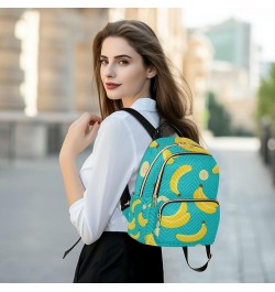 Yellow Banana Pattern Backpack for Women Shoulder Bag Lightweight Mini Backpack Casual Daypack Back Pack Small(11.41'' x 6.1'...