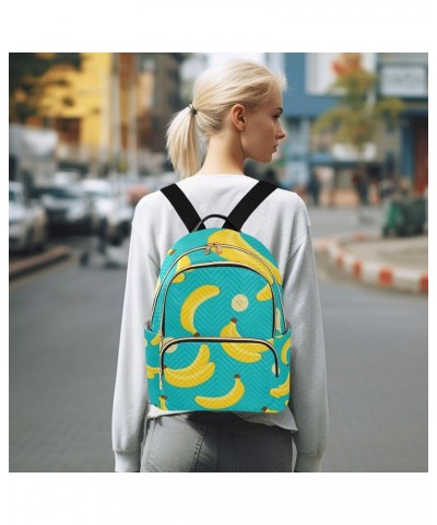 Yellow Banana Pattern Backpack for Women Shoulder Bag Lightweight Mini Backpack Casual Daypack Back Pack Small(11.41'' x 6.1'...