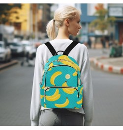 Yellow Banana Pattern Backpack for Women Shoulder Bag Lightweight Mini Backpack Casual Daypack Back Pack Small(11.41'' x 6.1'...