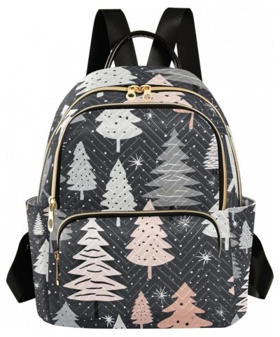 Christmas Tree on Dark Grey Quilted Backpack Backpack Purses Anti Theft Backpack Christmas Tree on Dark Grey Small $17.14 Bac...