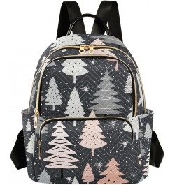 Christmas Tree on Dark Grey Quilted Backpack Backpack Purses Anti Theft Backpack Christmas Tree on Dark Grey Small $17.14 Bac...