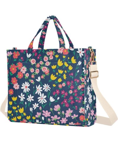 Summer Vibrant Floral Women's Tote Handbags Top Handle Satchel Shoulder Bag Crossbody Bag for Office Travel M $12.60 Totes