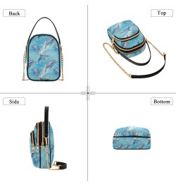 Crossbody Bag for Women, Blue Whales Phone Purse Detachable Chain Bag Shoulder Handbag Wallet $14.39 Crossbody Bags