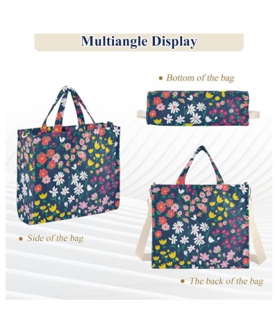 Summer Vibrant Floral Women's Tote Handbags Top Handle Satchel Shoulder Bag Crossbody Bag for Office Travel M $12.60 Totes