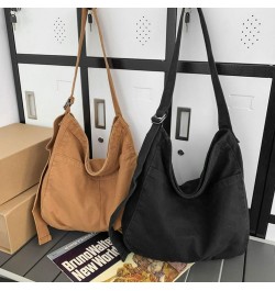 Messenger Bag Crossbody Y2K Aesthetic Casual Shoulder Handbag Canvas Tote Bag for Women (Black) Black $15.53 Totes