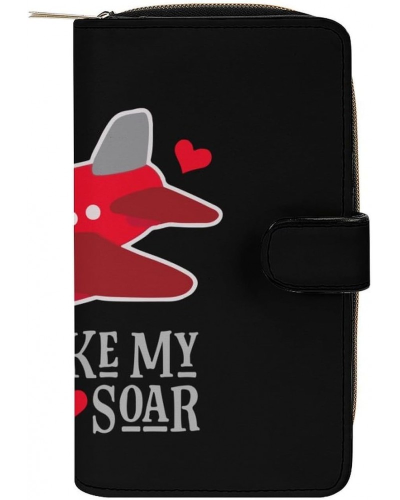 Airplane You Make My Heart Soar Funny RFID Blocking Wallet Slim Clutch Organizer Purse with Credit Card Slots for Men and Wom...