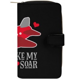 Airplane You Make My Heart Soar Funny RFID Blocking Wallet Slim Clutch Organizer Purse with Credit Card Slots for Men and Wom...