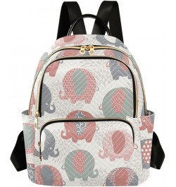 Cute Colorful Elephants Quilted Backpack for Women Purse Shoulder Bag Travel Bags for Work Daily Nurse M Small $17.66 Backpacks