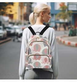 Cute Colorful Elephants Quilted Backpack for Women Purse Shoulder Bag Travel Bags for Work Daily Nurse M Small $17.66 Backpacks