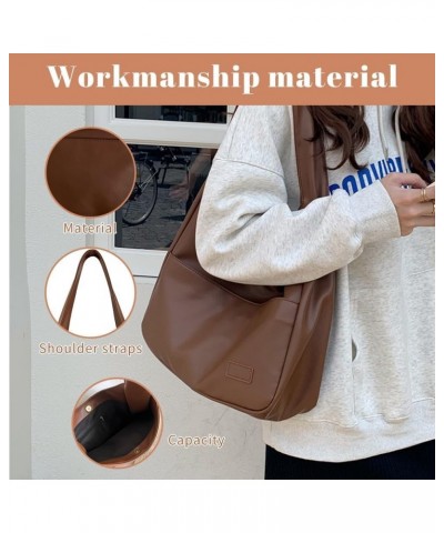 Shoulder Bag for Women, Solid Color Genuine Leather Shoulder Bag Tote Handbag Big Capacity Travel Purse Weekender Bag Shopper...