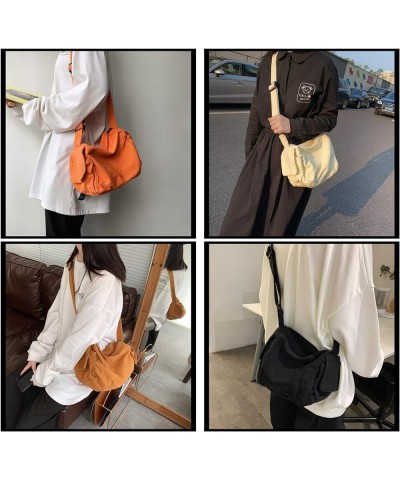 Women's Canvas Crossbody Bag Shoulder Bag Shopping Bag Casual Hobo Bag Black $12.18 Hobo Bags