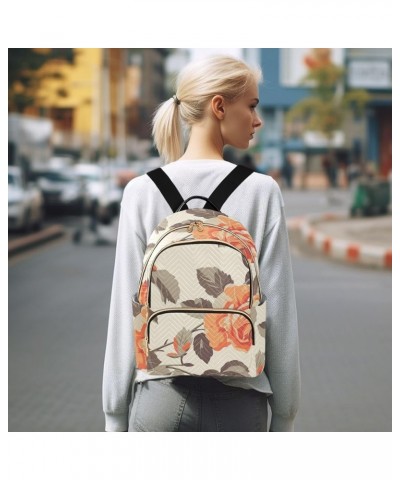 Vintage Rose02 Fashion Backpack Purse Ladies Fashion Rucksack Travel Shoulder Bag Casual Daily Backpack Work Bag Medium $18.8...