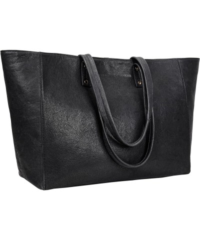 Gift For Mothers Day Avery Leather Tote/Top Handle Shoulder Bag for Women Washed Black $38.95 Shoulder Bags