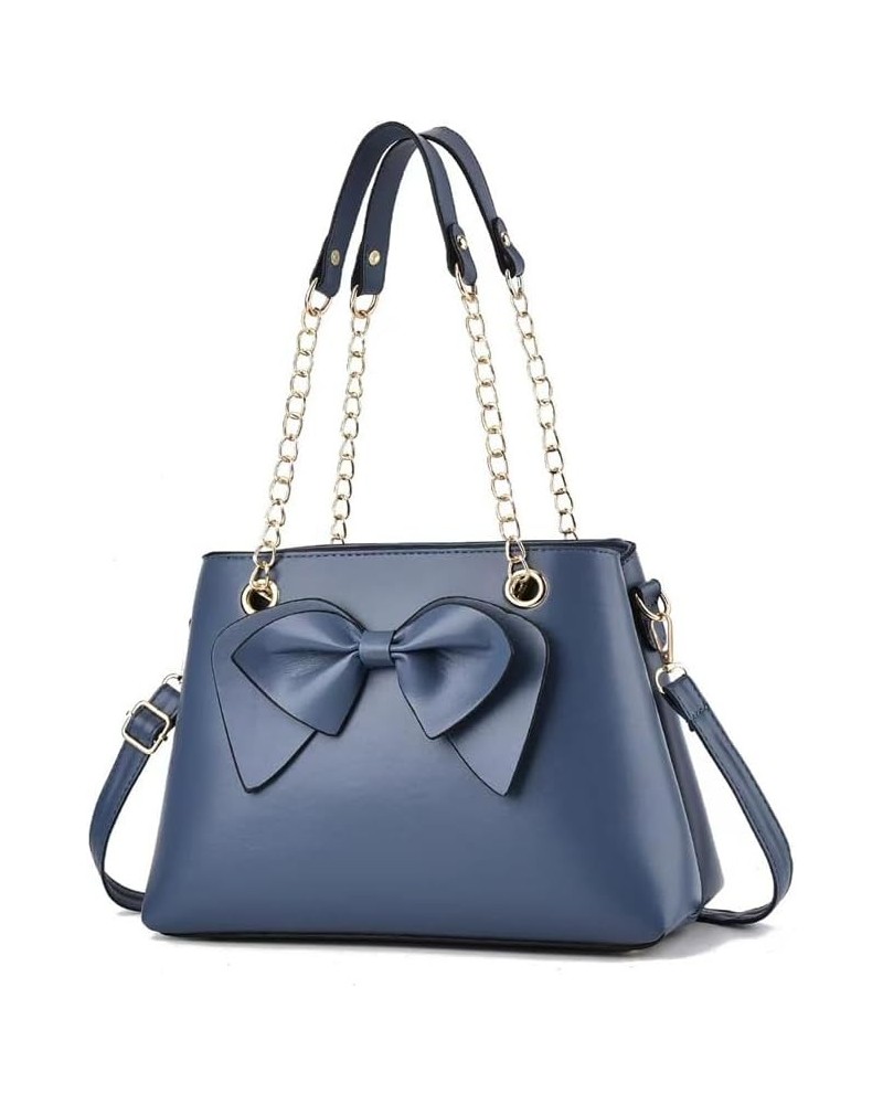 Women Fashion Purses With Chain Strap Ladies Satchel Crossbody Bags Satchel Bag Multi Compartment Purses Blue $15.74 Satchels