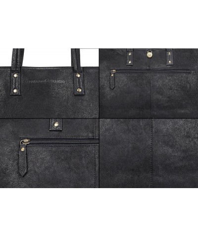 Gift For Mothers Day Avery Leather Tote/Top Handle Shoulder Bag for Women Washed Black $38.95 Shoulder Bags