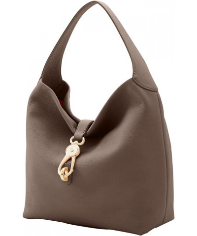 Handbag, Belvedere Logo Lock Shoulder Bag Taupe $73.44 Shoulder Bags