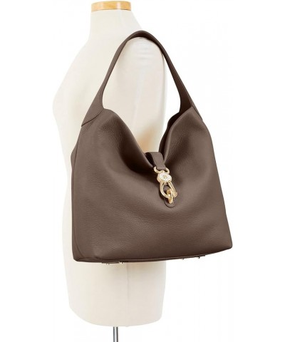 Handbag, Belvedere Logo Lock Shoulder Bag Taupe $73.44 Shoulder Bags