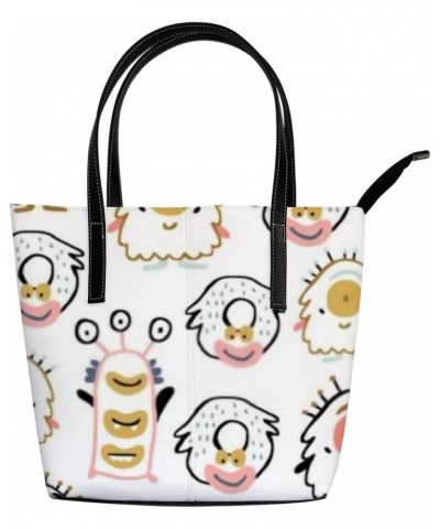 Fashionable women's handbag tote bag, Cute Monsters Charactersprinted shoulder bag is light and durable $18.86 Shoulder Bags