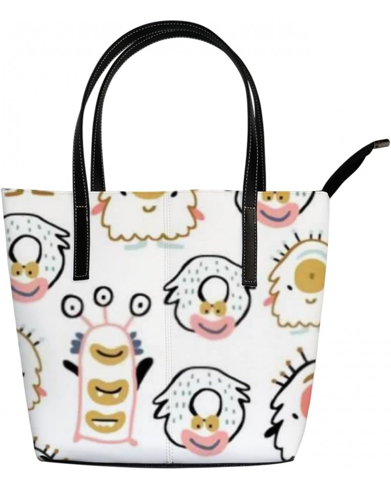 Fashionable women's handbag tote bag, Cute Monsters Charactersprinted shoulder bag is light and durable $18.86 Shoulder Bags