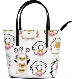 Fashionable women's handbag tote bag, Cute Monsters Charactersprinted shoulder bag is light and durable $18.86 Shoulder Bags