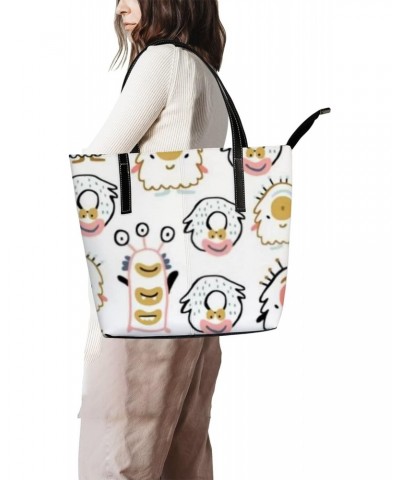 Fashionable women's handbag tote bag, Cute Monsters Charactersprinted shoulder bag is light and durable $18.86 Shoulder Bags