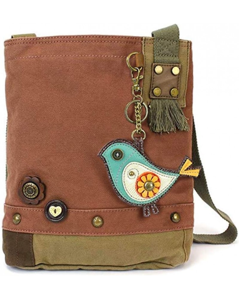 Patch Cross-Body Women Handbag Mauve Green Bird- Mauve $27.14 Crossbody Bags