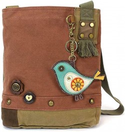 Patch Cross-Body Women Handbag Mauve Green Bird- Mauve $27.14 Crossbody Bags