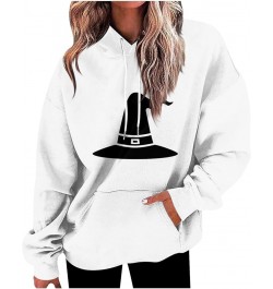 Workout Tops for Women Halloween Print Fall and Winter Sweatshirt Long Sleeve Comfy Pullover Tops Loose Hoodies 1-white $9.49...