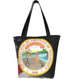 State Seal Of Minnesota Fashion Shoulder Bag Large Capacity For Man Or Woman $18.01 Totes