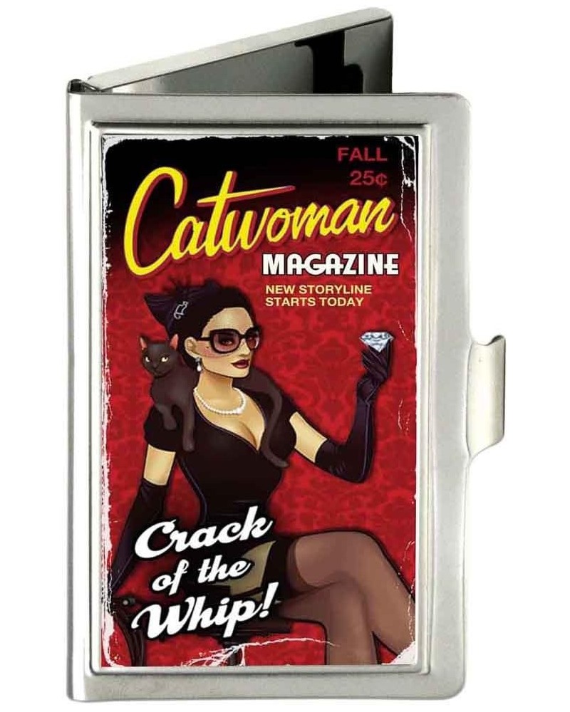 Business Card Holder - HARLEY QUINN/Night and Day Comic Book Character Blocks - Small Catwoman-crack of a Whip Bombshell Pose...