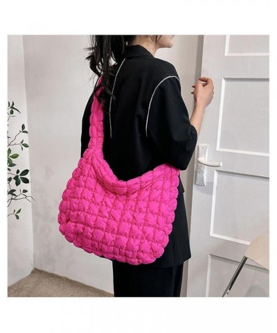 Quilted Puffer Tote Bags for Women Lightweight Quilted Padding Shoulder Bag Satchel Handbag Zip Puffer Bag Green L-white $11....