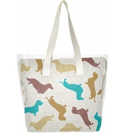 Colored Dachshunds Dog Beach Tote Bag, 2 in 1 Clear Shoulder Bag Handbag for Women $14.88 Totes