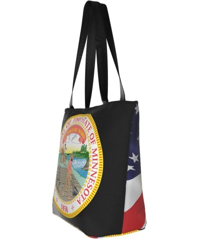 State Seal Of Minnesota Fashion Shoulder Bag Large Capacity For Man Or Woman $18.01 Totes