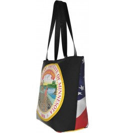 State Seal Of Minnesota Fashion Shoulder Bag Large Capacity For Man Or Woman $18.01 Totes