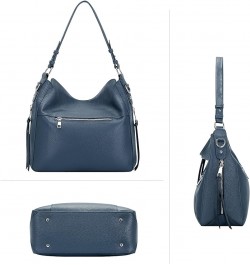 Hobo Purses and Handbags for Women Genuine Leather Shoulder Bag Crossbody Purse 02-indigo Blue $52.07 Hobo Bags