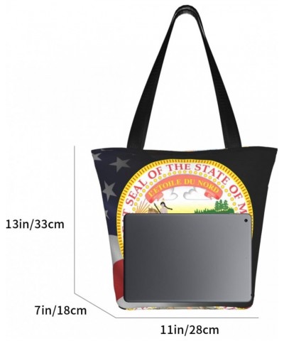 State Seal Of Minnesota Fashion Shoulder Bag Large Capacity For Man Or Woman $18.01 Totes