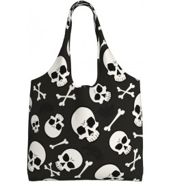 Halloween Ghosts Single Shoulder Commuter Canvas Tote Bags For Women And Men Halloween Skulls8 $11.21 Totes