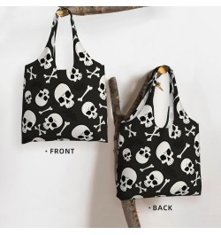 Halloween Ghosts Single Shoulder Commuter Canvas Tote Bags For Women And Men Halloween Skulls8 $11.21 Totes