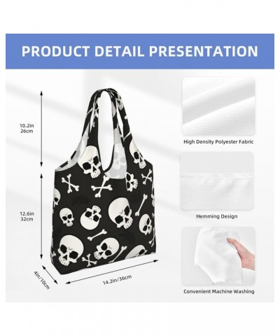 Halloween Ghosts Single Shoulder Commuter Canvas Tote Bags For Women And Men Halloween Skulls8 $11.21 Totes