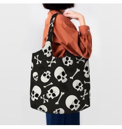 Halloween Ghosts Single Shoulder Commuter Canvas Tote Bags For Women And Men Halloween Skulls8 $11.21 Totes