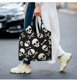 Halloween Ghosts Single Shoulder Commuter Canvas Tote Bags For Women And Men Halloween Skulls8 $11.21 Totes