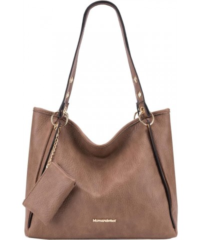 Hobo Bags for Women Top Handle Satchel Shoulder Purse Bucket Handbag Large-khaki $25.77 Satchels