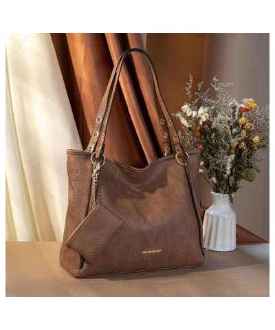 Hobo Bags for Women Top Handle Satchel Shoulder Purse Bucket Handbag Large-khaki $25.77 Satchels