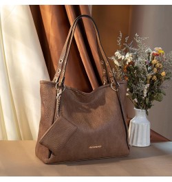 Hobo Bags for Women Top Handle Satchel Shoulder Purse Bucket Handbag Large-khaki $25.77 Satchels