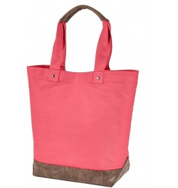 AP1921 Canvas Resort Tote Hibiscus/ Brown $10.41 Totes