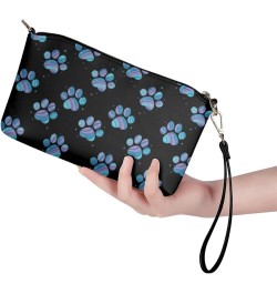 South Indian Navajo Small Crossbody Bag Womens Leather Shoulder Bag Wristlet Purse Handbag with Zipper Blue Tie Dye Dog Paw $...