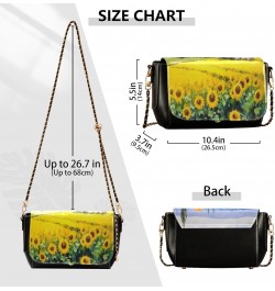 Countryside Sunflowers Leather Crossbody Bag for Women Small Handbag with Chain Strap, Flip-Top Crossbody Purse $21.59 Crossb...