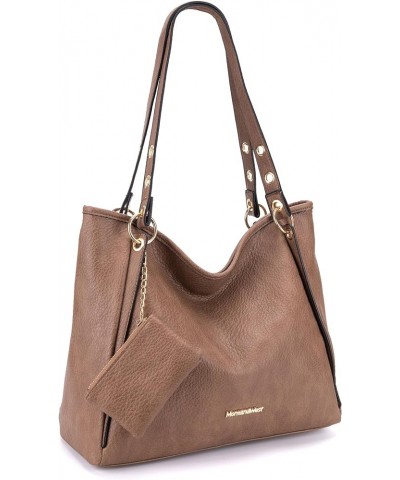 Hobo Bags for Women Top Handle Satchel Shoulder Purse Bucket Handbag Large-khaki $25.77 Satchels