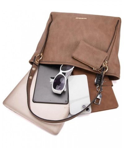 Hobo Bags for Women Top Handle Satchel Shoulder Purse Bucket Handbag Large-khaki $25.77 Satchels